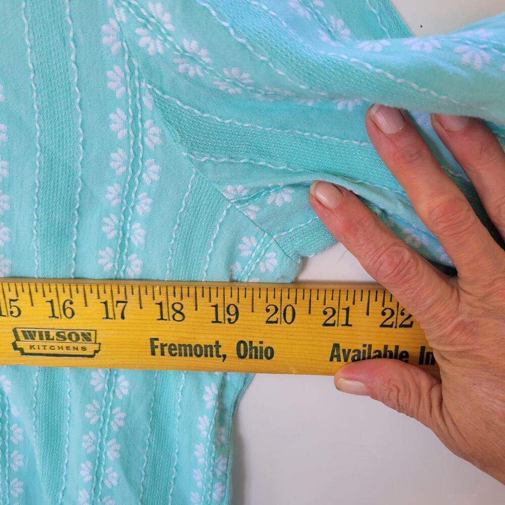 Light Aqua Lace-Up Bell Sleeve Women's Top - Picture 6 of 8